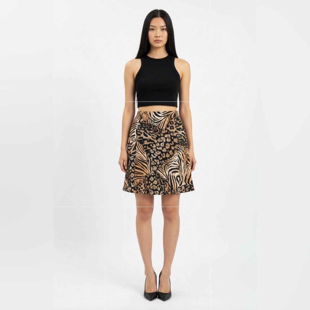 MILANO Animal Print Skater Skirt